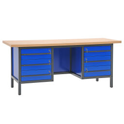 Etablis table de travail aves 6 tiroirs, 200 cm