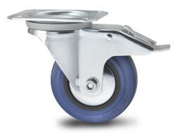 Wheel castor wheel with brake Ø 100 mm Version:  Ø 100 mm.  L: 100, W: 35, H: 128 (mm). Article code: 75.146.572.103K