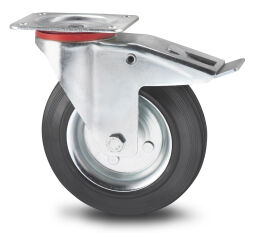 Wheel castor wheel with brake Ø 160 mm Version:  Ø 160 mm.  L: 160, W: 39, H: 190 (mm). Article code: 75.146.612.163