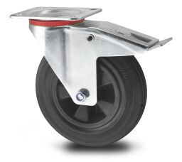 Wheel castor wheel with brake Ø 160 mm Version:  Ø 160 mm.  L: 160, W: 39, H: 190 (mm). Article code: 75.146.992.163