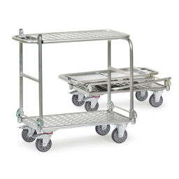 Table top carts warehouse trolley fetra foldable trolley aluminium push bracket(s) folding down