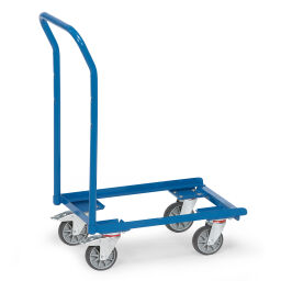 Carrier roll platform with push rod suitable for euro boxes 600x400 mm