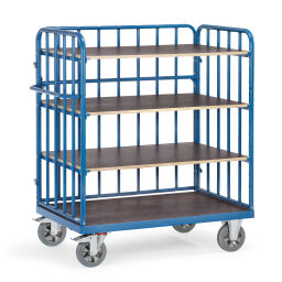 Shelved trollyes warehouse trolley fetra shelved trolley 3 closed walls