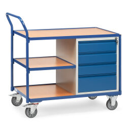 Workbench fetra workshop trolley loading surface + raised edge/loading surface/4 drawers