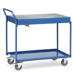 Mobile trays retention basin workshop trolley with grid, receptacle and draw-off tap