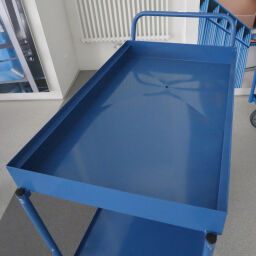 Mobile trays Retention Basin workshop trolley with grid, receptacle and draw-off tap.  L: 1130, W: 600, H: 1020 (mm). Article code: 852722