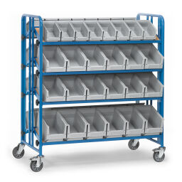 Storage trolleys warehouse trolley fetra container trolley double-sided, with storage bins