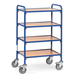 Storage trolleys warehouse trolley fetra storage trolley 4 levels of high-quality wood fibre plate, adge 12 mm