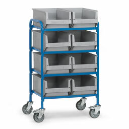 Storage trolleys warehouse trolley fetra storage trolley incl. 8 warehouse containers 500*310*200 mm