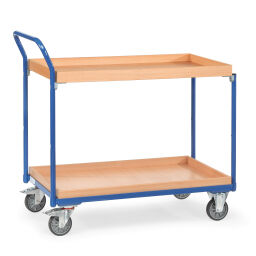 Tischwagen Rollwagen Fetra leichte Tischwagen Ladefläche mit hochstehendem Rand Ausführung:  Ladefläche mit hochstehendem Rand.  L: 980, B: 500, H: 1030 (mm). Artikelcode: 853760