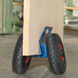 Glas/platencontainer Fetra platenroller met klemplaten massief rubber wielen 250*60 mm.  L: 300, B: 340, H: 300 (mm). Artikelcode: 854157
