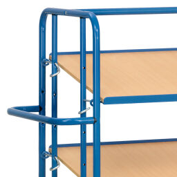 shelved trollyes Warehouse trolley Fetra shelved trolley loading surface / adjustable straight - diagonal.  L: 1830, W: 620, H: 1560 (mm). Article code: 854256