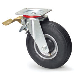 Wheel castor wheel with brake Ø 220 mm.  L: 220, W: 70, H: 250 (mm). Article code: 8571515