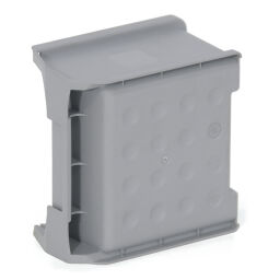 Storage bin plastic with grip opening stackable Colour:  grey.  L: 100, W: 100, H: 60 (mm). Article code: 38-FPOM-10-S