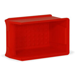 Storage bin plastic with grip opening stackable Colour:  red.  L: 175, W: 100, H: 75 (mm). Article code: 38-FPOM-20-D
