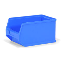Magazijnbak kunststof met grijpopening stapelbaar Kleur:  blauw.  L: 235, B: 145, H: 125 (mm). Artikelcode: 38-FPOM-30-W