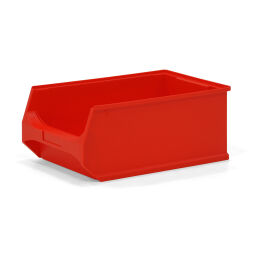 Magazijnbak kunststof met grijpopening stapelbaar Kleur:  rood.  L: 500, B: 300, H: 200 (mm). Artikelcode: 38-FPOM-60-D