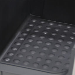 Magazijnbak kunststof met grijpopening stapelbaar Kleur:  zwart.  L: 500, B: 300, H: 200 (mm). Artikelcode: 38-FPOM-60-T