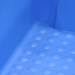 Bac à bec plastique avec poignée empilable Couleur:  bleu.  L: 100, L: 100, H: 60 (mm). Code d’article: 38-FPOM-10-W