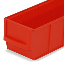 Magazijnbak kunststof met etikethouder stapelbaar Kleur:  rood.  L: 500, B: 90, H: 80 (mm). Artikelcode: 38-IB50-01D