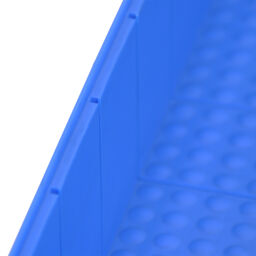 Magazijnbak kunststof met etikethouder stapelbaar Kleur:  blauw.  L: 300, B: 183, H: 80 (mm). Artikelcode: 38-IB30-02W