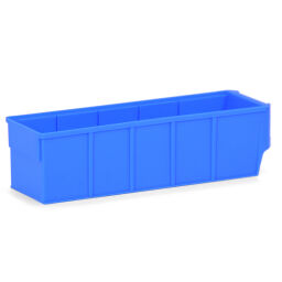 Storage bin plastic with label holder stackable