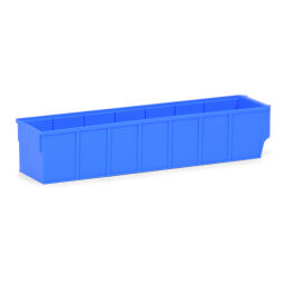 Sichtlagerkästen Kunststoff mit Etiketthalter stapelbar Farbe:  blau.  L: 400, B: 90, H: 80 (mm). Artikelcode: 38-IB40-01W