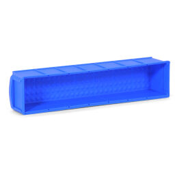 Sichtlagerkästen Kunststoff mit Etiketthalter stapelbar Farbe:  blau.  L: 400, B: 90, H: 80 (mm). Artikelcode: 38-IB40-01W