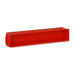 Sichtlagerkästen Kunststoff mit Etiketthalter stapelbar Farbe:  rot.  L: 500, B: 90, H: 80 (mm). Artikelcode: 38-IB50-01D