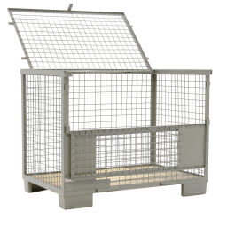 Mesh Stillages Full Security 1 flap at 1 long side Euronorm (mm):  1200 x 800.  L: 1240, W: 835, H: 970 (mm). Article code: 99-003-AD