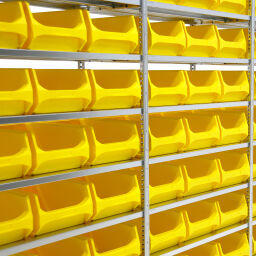 Combinatieset Stelling legbordstelling incl. 63 magazijnbakken Kleur:  geel.  B: 3120, D: 500, H: 2000 (mm). Artikelcode: CS-55-60L-S3