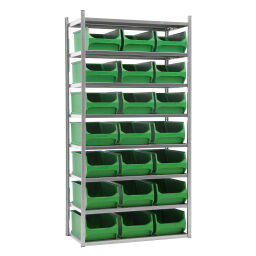 Shelving combination kit shelving rack including 21 storage bins New