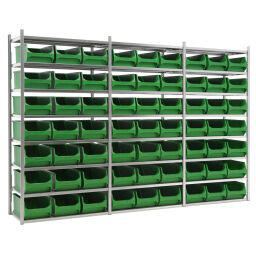 Combination set Shelving combination kit shelving rack including 63 storage bins Colour:  green.  W: 3120, D: 500, H: 2000 (mm). Article code: CS-55-60N-S3