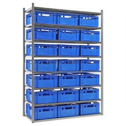 Combination set Shelving combination kit shelving rack including 21 stacking boxes E2 Type:  combination kit.  W: 1340, D: 600, H: 2000 (mm). Article code: CS-55-6420W-S1