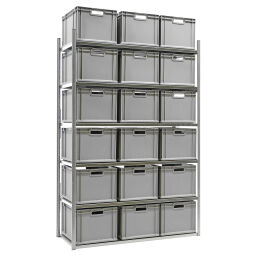 Combination set Shelving combination kit shelving rack including 18 stacking boxes Type:  combination kit.  W: 1340, D: 600, H: 2000 (mm). Article code: CS-55-NO6432-S1