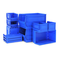 Storage bin plastic stackable and foldable grip opening