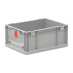 Stacking box plastic with grip opening 1 flap at 1 short side 38-IC43-1708-D