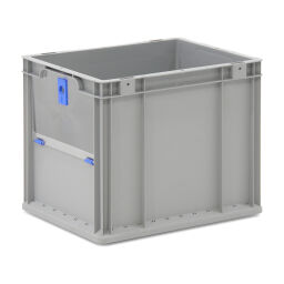 Stacking box plastic with grip opening 1 flap at 1 short side