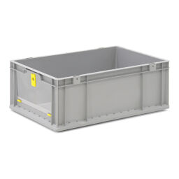Stacking box plastic with grip opening 1 flap at 1 short side