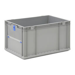 Storage bin plastic with grip opening 1 flap at 1 short side