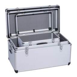 Boîte métallique rangement caisse aluminium caisse à outils lourds avec fermeture rapide, double et avec poignées