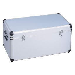 Boîte métallique rangement Caisse aluminium caisse à outils lourds avec fermeture rapide, double et avec poignées.  L: 765, L: 400, H: 370 (mm). Code d’article: 56424600