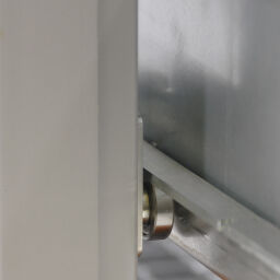 Gitterbox feste Konstruktion stapelbar mit 4 perforiert Schubladen Spezialanfertigung.  L: 1240, B: 835, H: 970 (mm). Artikelcode: 99-003-GR4-1-W