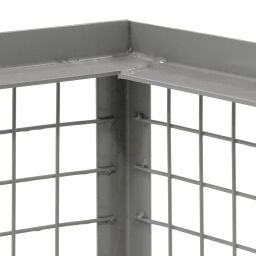 Gitterbox feste Konstruktion stapelbar 1 lange Wand ist klappbar.  L: 1240, B: 835, H: 630 (mm). Artikelcode: 99-651-600