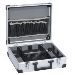 transport boxes Aluminium Boxes tool case with double quick lock.  L: 360, W: 315, H: 130 (mm). Article code: 56425100