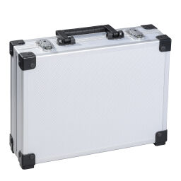 Boîte métallique rangement Caisse aluminium valise à outils avec fermeture rapide double.  L: 360, L: 315, H: 130 (mm). Code d’article: 56425100