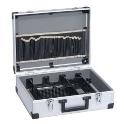 transport boxes Aluminium Boxes tool case with double quick lock.  L: 395, W: 315, H: 140 (mm). Article code: 56425150