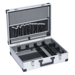 Boîte métallique rangement caisse aluminium valise à outils avec fermeture rapide double