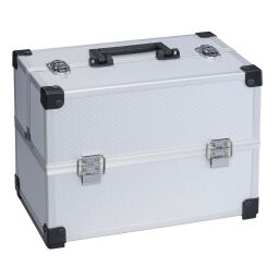 Transportkisten Aluminium Kisten Werkzeugkoffer mit doppelte Schnellverschluß.  L: 365, B: 230, H: 275 (mm). Artikelcode: 56425300