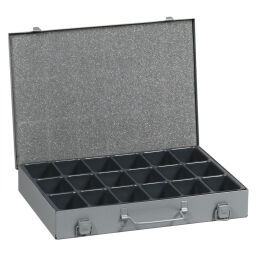 Transport case assortment case with 18 compartments